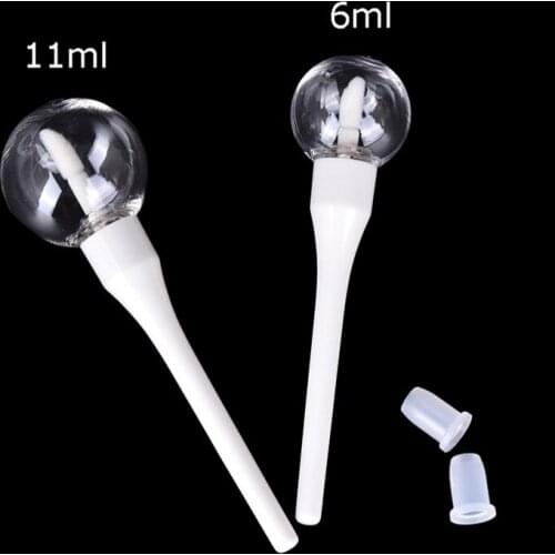 1pC 6/11ML Round Empty Plastic Clear Lip Gloss Tube Lip Balm Bottle Container Drop Shipping