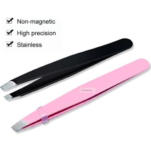 1pc steel beveled false eyelashes tweezers eye lashes curlers make up Anti-static tight eyelash extension curvex styling tools