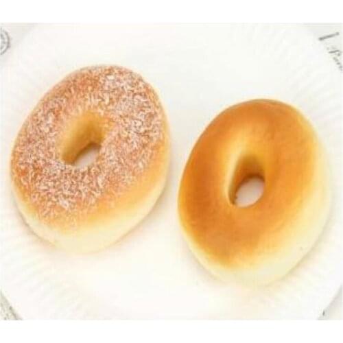 10cm Classic Hot Sale Artificial Fake Bread Simulation Pu Material Super Soft Circle Bread Food Decoration Supplies 2pcs/lots