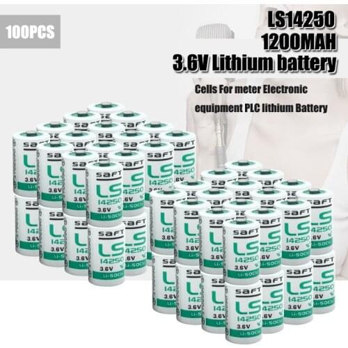 100pcs/lot New SAFT Electronic Equipment Lithium Battery LS14250 1 / 2AA 3.6V PLC Lithium Battery