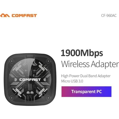 1900M COMFAST 802.11AC laptop Dual Band 2.4Ghz + 5Ghz USB 3.0 Wireless/WiFi AC Gigabit Adapter PC Wi fi Dongle Adaptor CF-960AC