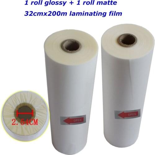 2 Rolls 13"X 656'/32cmx200m Matte BOPP Hot Film 1" Core For Lamination Laminate Machine