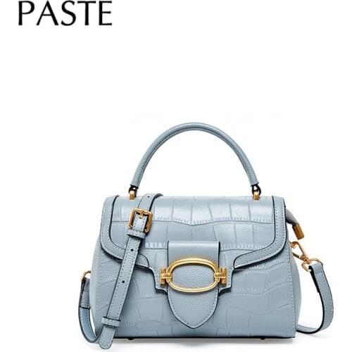 2021 Elegant Superior Cowhide Genuine Leather Women Handbags Embossed Crocodile Pattern Fashion Luxury Shoulder Crossbody Bag