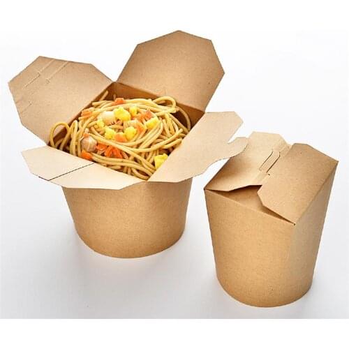 50Pcs 16 Ounce Kraft Paper Buckets Disposable Meal Prep Containers Food Package Party Favor Boxes