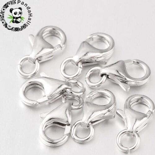 6pcs pandahall Sterling silver lobster claw clasps for jewelry making diy findings 8.6x6mm, hole: 4mm F70