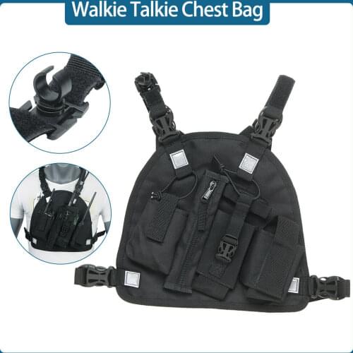 ABBREE Radio Chest Harness Chest Front Pack Pouch Holster Vest Rig for Baofeng UV-5R UV-82 UV-9R Plus Walkie Talkie(Rescue Essen