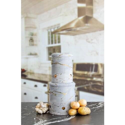 ALASSO patates soğan demir aperatif kutusu masaüstü bitirme toz geçirmez saklama kutusu depolama kutusu kaleci gıda yapılan