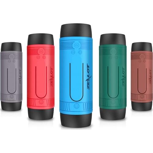ZEALOT S1 Cycling Stereo Bluetooth Speaker Wireless Column Subwoofer LED Flashlight Radio 4000mAh Battery TF Card Play