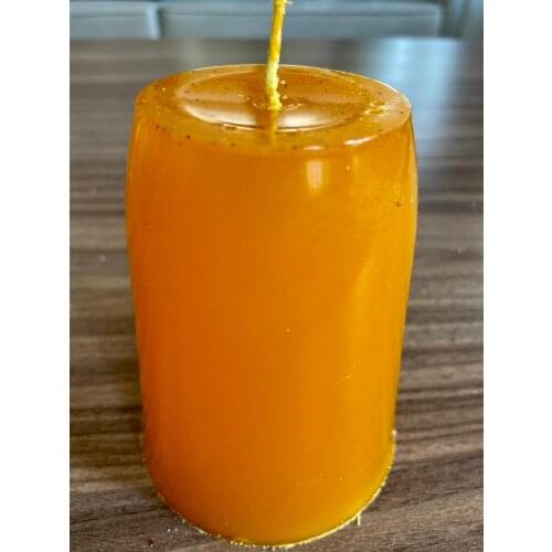 Baton 9 cm Yellow and Cinnamon Scented Cylinder Candle