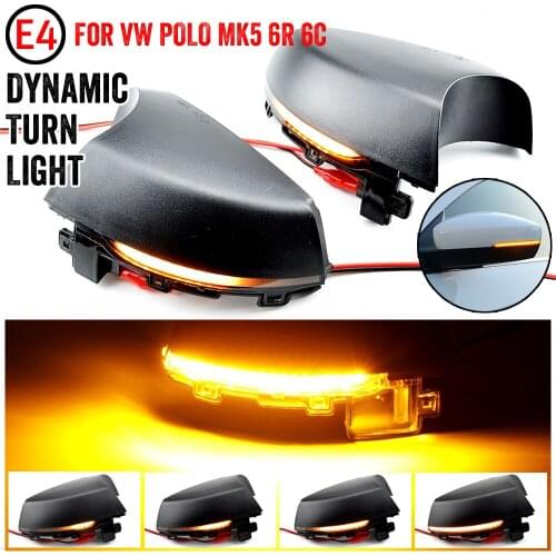 For Volkswagen VW POLO MK5 6R 6C 2009-2013 2014 2015 2016 2017 Dynamic LED Turn Signal Light Side Wing Mirror Indicator Blinker