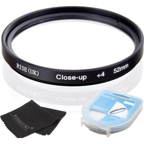 HOT SALE RISE(UK) 52mm Close-Up +4 Macro Lens Filter for Nikon Canon SLR DSLR Camera + filter case + gift