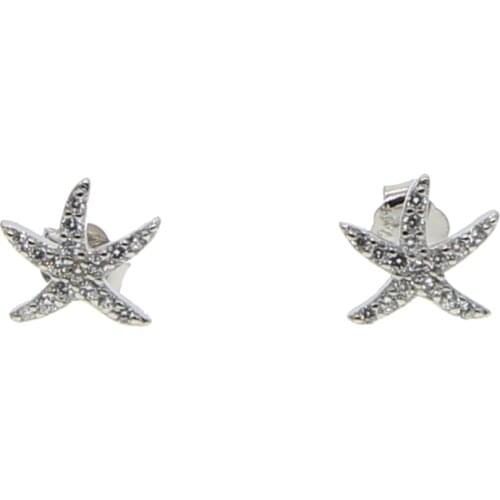 2019 summer new design 925 sterling silver classic cz sea star stud earring