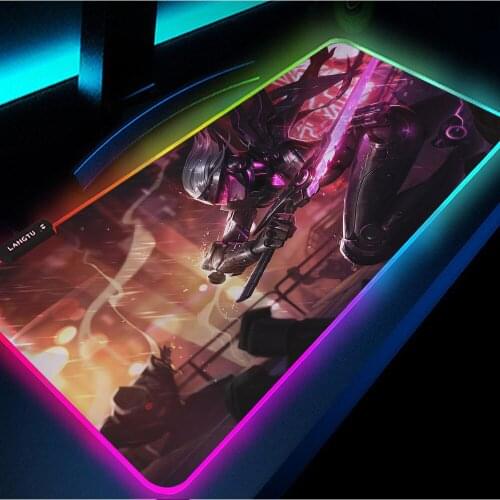 Rgb Deskmat League of Legends Mousepad Anime Mouse Pad with Backlight Mouse Mat Led Computer Gamer Slipmat Carpet DropShipping
