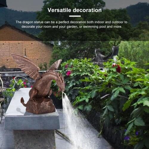 Creative Garden Dragon Staute Fountain Dragon Waterscape Sculpture Decoration Garden Ornament Resin Water Spraying Accessories