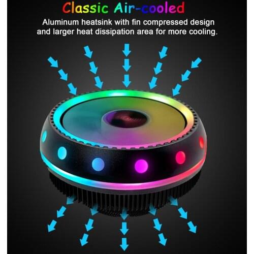 CPU Cooler Desktop Computer CPU Fan Heatsink Radiator Cooler LED Light Heatsink Cooling Fan For Desktop Computer High Efficient