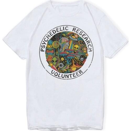 LettBao Psychedelic Research Volunteer Boys T-shirts Cartoon Mens Tshirt Summer White Fashion White Hip Hop T Shirt Funny Top