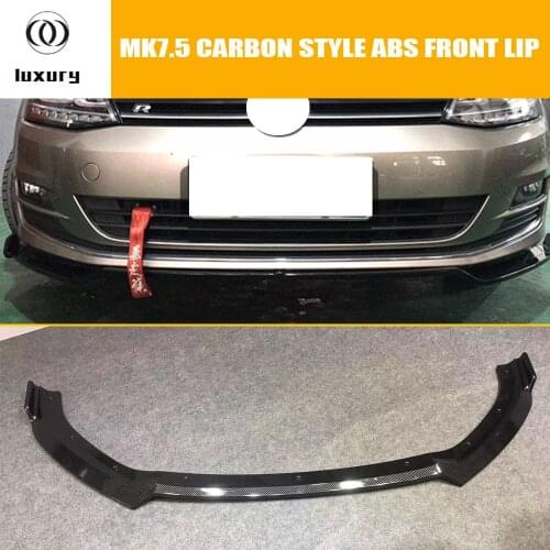 MK7.5 Carbon Style ABS Front Lip for Volkswagon Golf 7.5 gt-i & R & Rline Bumper 2018 UP ( Not Real Carbon , Just Looks like)