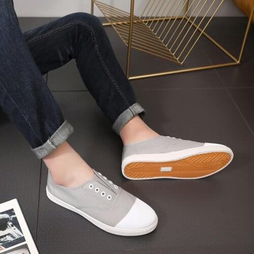 HKXN 2021 Summer New Canvas Shoes Mens Low-top Korean Version of The Trend of Wild Boys Shoes Casual One-pedal Couple Shoes T