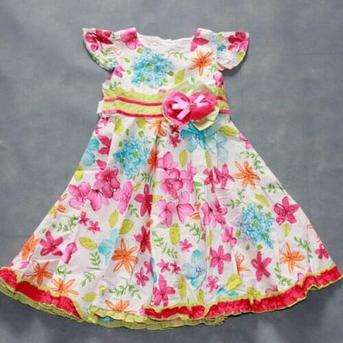 Girl clothes New summer flower dress is 100% cotton 3-10 years old