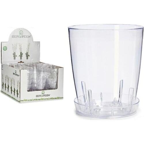 Planter Transparent Plastic Transparent (13 x 13 x 13 cm)