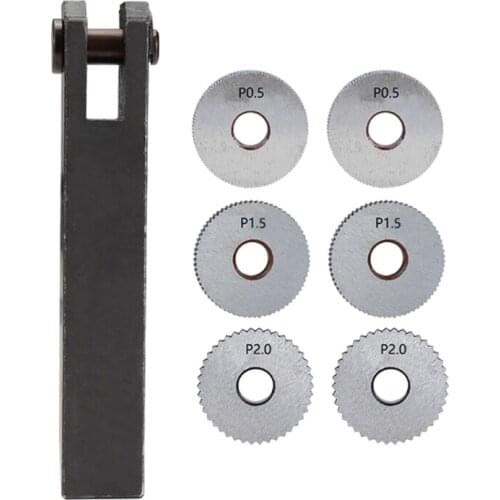Straight Knurling Cutter Tool 7pcs Straight Linear Knurling Wheel 0.5 1.5 2.0mm