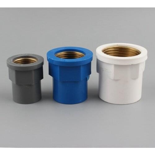 2pcs PVC 20 25 32mm Water Supply Pipe Straight Joint 1/2'' 3/4'' 1'' Female Thread Reducing Connector Garden Irrigation Fitting