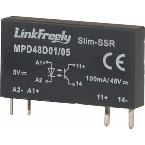 MPD48D01/05 4 Pin PCB Micro Voltage Relay Switch Module 5VDC In 48VDC/1A Output,Smart Auto DC DC SSR Solid State Relay Bank+Mini