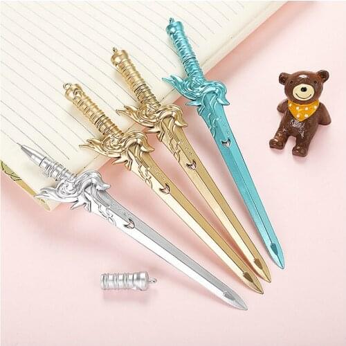 2021New Cool Sword Ballpoint Pen Colorful Creative Cartoon Ink Black Tools Student Writing Office Stationery