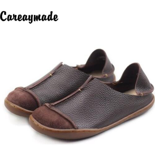Careaymade-Genuine Leather pure handmade shoes, the retro art mori girl shoes,Womens casual shoes Flats shoes,two way to wear