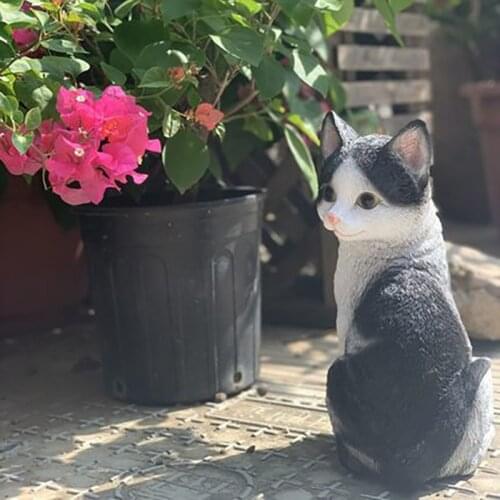 Tuin Decoratie Garden Outdoor Gardens Decoration Ogrod Sculpture Tuinkabouter Poppenhuis Meubels Resin Cute Little Outdoor Cat