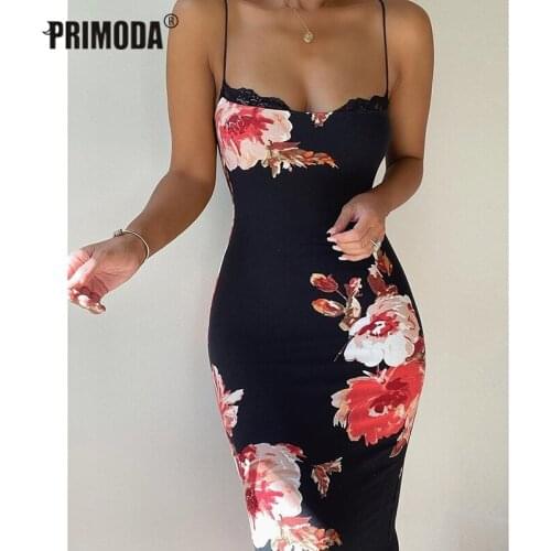 Bodycon Office Lady Lace Dresses 2021 Summer Party Elegant Women Clubwear Floral Print Midi Dresses Sexy Square Neck PR604M