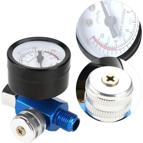 1/4” Spray Paint Gun Air Pressure Regulator Pressure Gauge Pneumatic Tool Accessory Power Tools Spray Gun