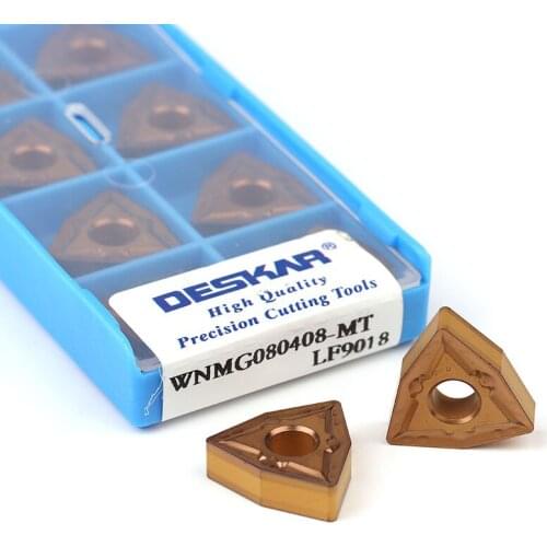 10Pcs WNMG080404-MT LF9018 WNMG080408-MT LF9018 CNC Lathe Turning Tool Carbide Insert WNMG080412-MT LF9018 External Turning Tool