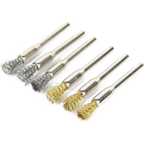 10pcs/lot Mini Brushed Burr Welding Metal Surface Pretreatment Steel Wire Brushes Brass brush Polishing Wheel Nylon Brush Tools