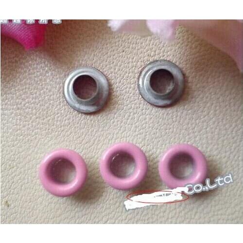 1000sets 4mm pink paint Eyelets for Apparel and Scrapbook metal eyelets for garment eyelet for bags
