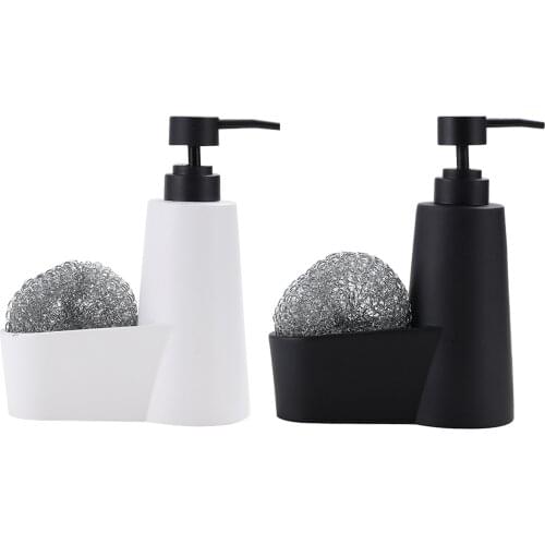 2 in 1 Liquid Soap Dispenser Bottle Storage Box with Storage Box Sponge Holder Soaps Containers