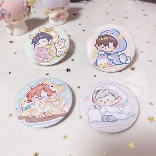 2021 Anime Cartoon Bedge Brooch Pin Button Medal Gift 58mm Bungou Stray Dogs Badge Nakahara Chuuya Atsushi Osamu Dazai Ryunosuke