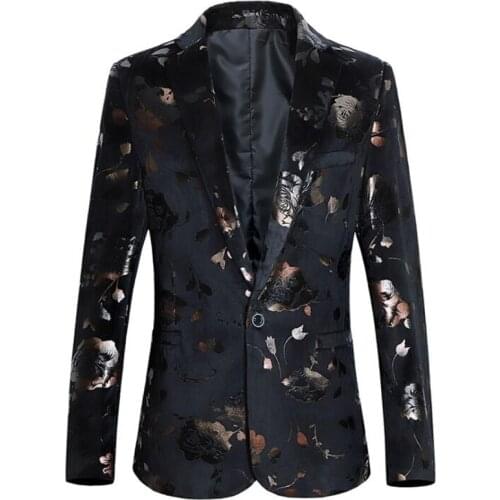 Big flower blazers mens suit autumn and winter new large size Chinese style youth desgaste noivo wedding dress for men vestido