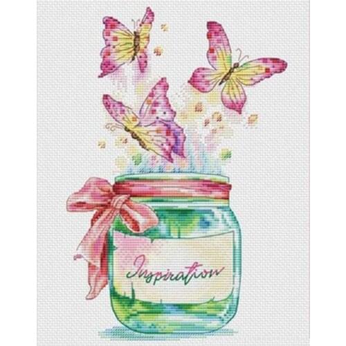 Butterfly Bottle-Inspiration Bottle Counted Cross Stitch 11CT 14CT 18CT DIY Chinese Cross Stitch Kits Embroidery Needlework Sets