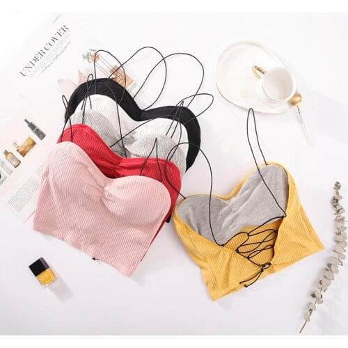 Women Tube Tops Lingerie Straps Backless Bra Slim Sexy Tanks Top Underwear Cross Beauty Back Wrapped Chest