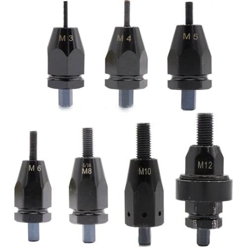 M3-M12 1/4 5/16 3/8 Air Pneumatic Rivet Gun Adapter Head Part for Rivet Guns Tool Accessories