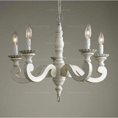 White chandeliers wooden lighting nordic french lustres in babys/kids/childrens room kitchen hallway hanging light fitting foyer