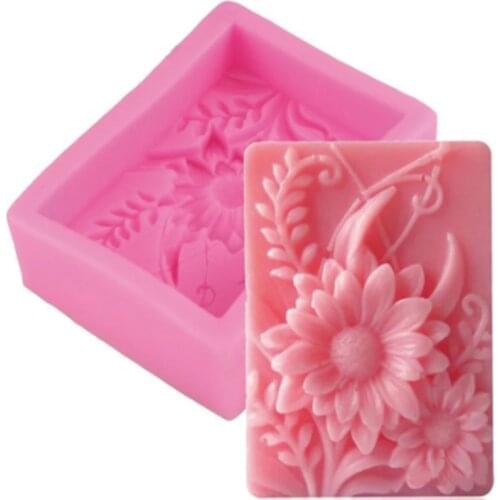 New Flower-shaped Silicone Soap Mold Sun Flower Craft Fondant Sugar Cake Mould Baking Tool DIY Handmade Soap Molds Soap Making