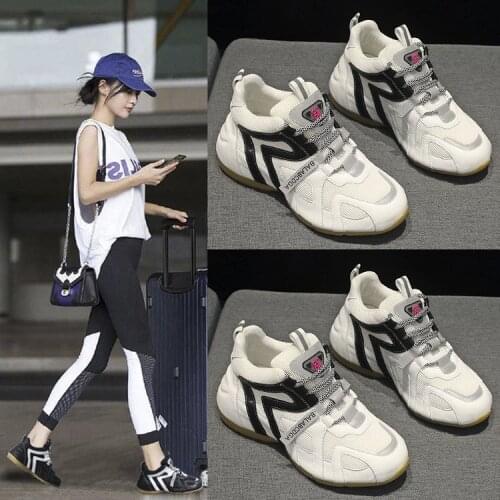 Spring New Model Net Red Thick Soled Shoes Female Korean Ins Wild Lace Sports Footwear