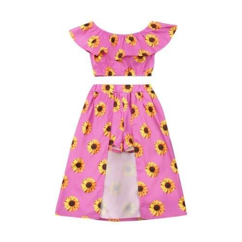 Baby Clothes 3pcs Cute Toddler Kids Baby Girl Sunflower Top Shorts Floral Skirts Outfits Sunsuit