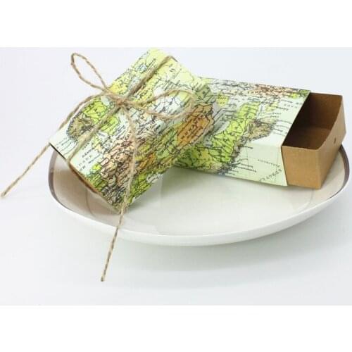 Wholesale 2000pcs/lot Wedding Sweet Box-- "Around the World" Map Favor Box for traveling theme party baby show candy gift box