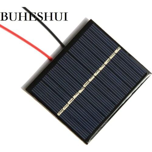 BUHESHUI 95MA 6V Polycrystalline Epoxy Solar Cell +Wire/Cable Small DIY Solar Panel Power 3.7V Battery Charger 70*60MM 100pcs