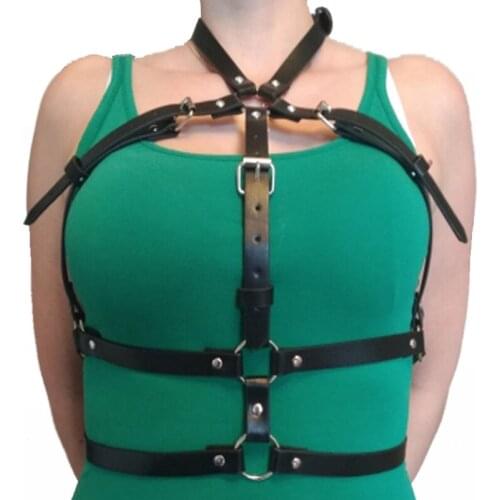 New Women Punk Rave Rock Leather Waist Belt Bondage Sexy Harness Harajuku Gothic Femme Holographic Body Straps Belts Suspenders