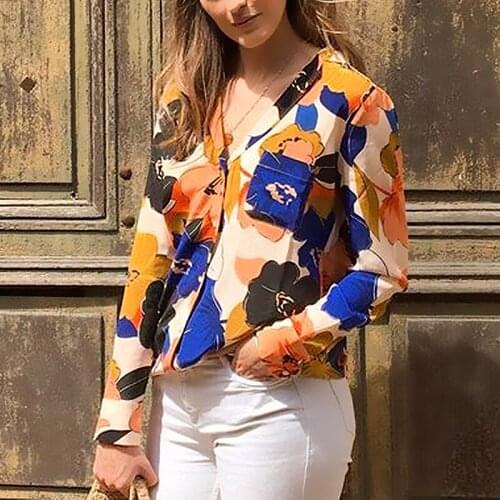Floral Printed Shirts Women Autumn Long Sleeve Button Casual Blouse 2021 Summer Female Vintage Tunic Tops chemisier femme chic