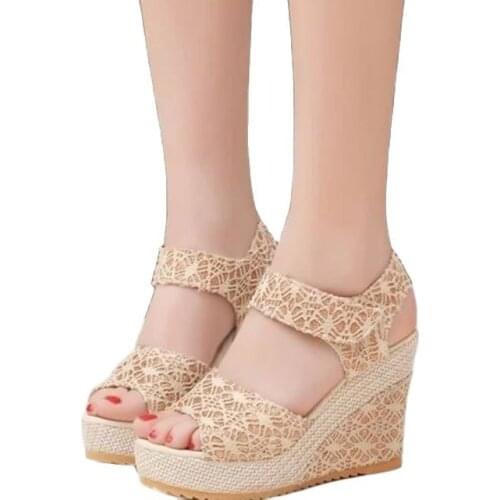 Sandals Female Summer 2021 Slanted Heel High-Heel Fish Mouth Peep-Toe Thick Bottomed Anti-slip WOMENS Shoes Versatile Platform